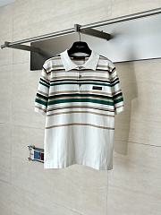 LV Striped Textured Short-Sleeved Polo Shirt men - 1
