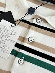LV Striped Textured Short-Sleeved Polo Shirt men - 2