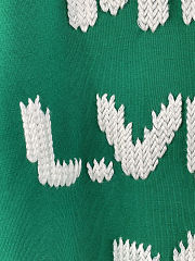 LV Embroidered Signature Short-Sleeved green T-Shirt men  - 2