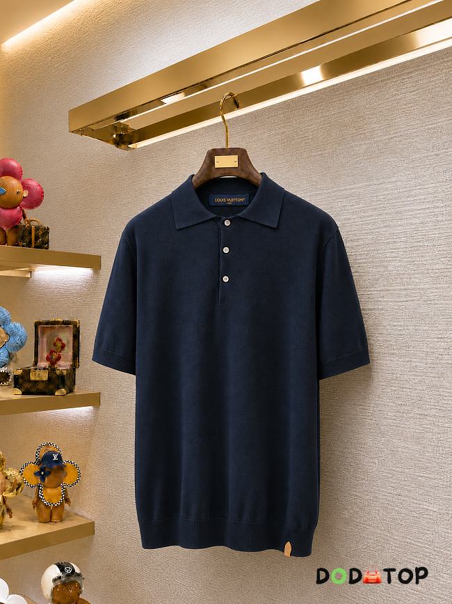 LV Cotton-Silk Short-Sleeved Polo Shirt men  - 1