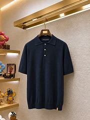 LV Cotton-Silk Short-Sleeved Polo Shirt men  - 1