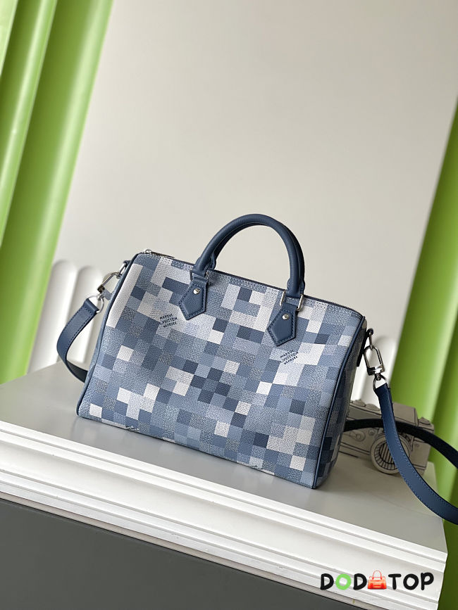LV Speedy 30 Bandoulière blue bag size 34 x 22 x 19 - 1