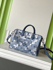 LV Speedy 30 Bandoulière blue bag size 34 x 22 x 19 - 1