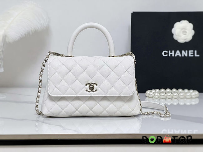 Chanel coco white bag size 24x14x10cm - 1