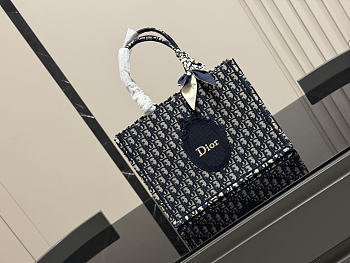 Dior Book Tote with Strap navy size 36cm