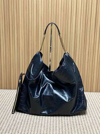 YSL Hortense Hobo in Shiny Leather black size 41×35x15cm