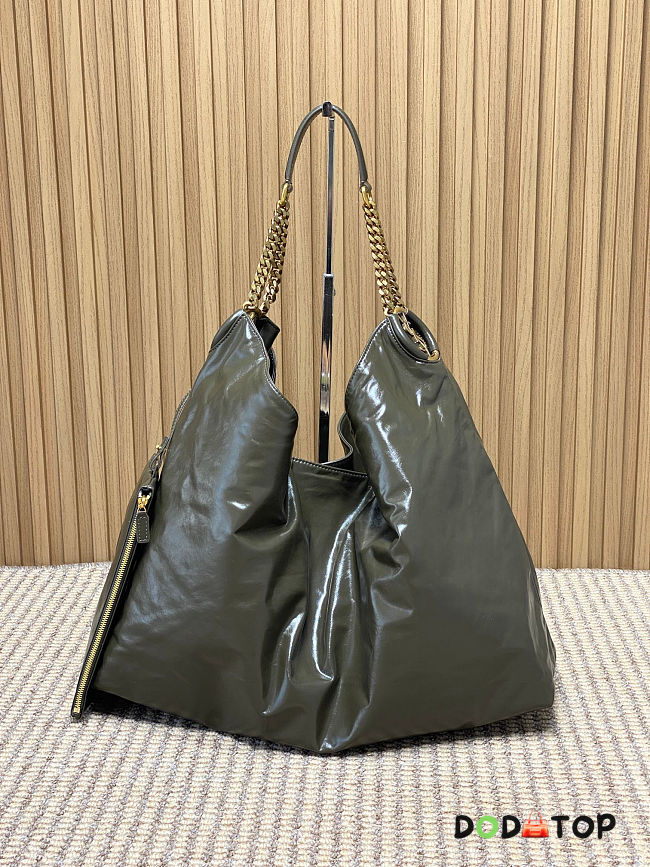 YSL Hortense Hobo in Shiny Leather black size 41×35x15cm -01 - 1