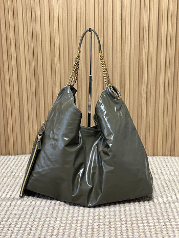 YSL Hortense Hobo in Shiny Leather black size 41×35x15cm -01