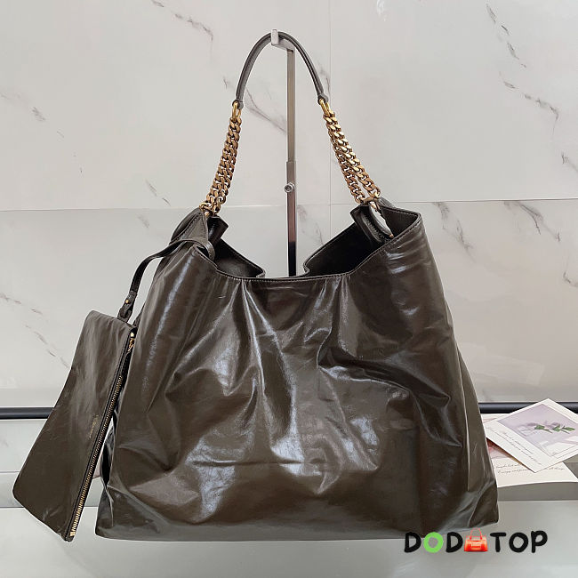 YSL Hortense Hobo in Shiny Leather black size 41×35x15cm -02 - 1
