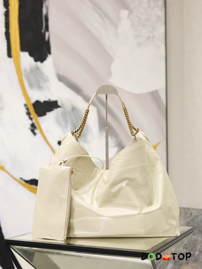 YSL Hortense Hobo in Shiny Leather black size 41×35x15cm -03 - 1