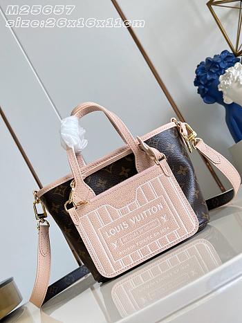 Louis Vuitton Neverfull Inside Out BB nude bag size 26.5 x 16.5 x 11cm