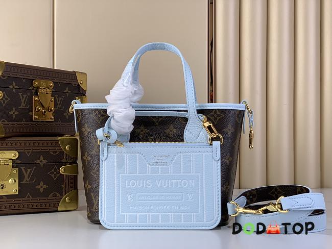 Louis Vuitton Neverfull Inside Out BB blue bag size 26.5 x 16.5 x 11cm  - 1