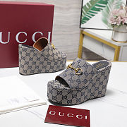 Gucci Women's wedge sandals with horsebit detail 10.5cm -01 - 3