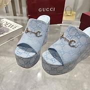 Gucci Women's wedge sandals with horsebit detail 10.5cm -02 - 2