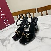 Gucci Women's Leather Signora Sandals Block Heel Straps 9.5cm - 1