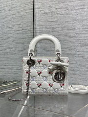 Dior Dioramour Mini Lady Bag with Chain white size 17cm - 1