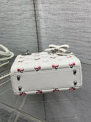 Dior Dioramour Mini Lady Bag with Chain white size 17cm - 4