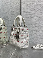 Dior Dioramour Mini Lady Bag with Chain white size 17cm - 2