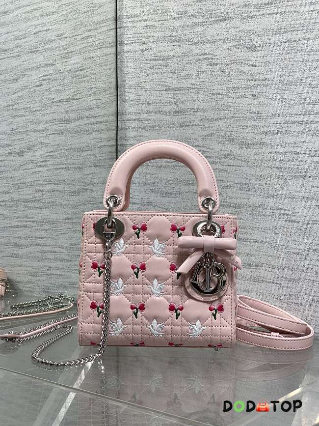 Dior Dioramour Mini Lady Bag with Chain pink size 17cm  - 1