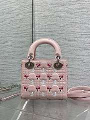 Dior Dioramour Mini Lady Bag with Chain pink size 17cm  - 3