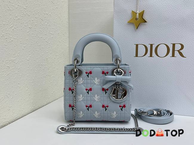 Dior Dioramour Mini Lady Bag with Chain blue size 17cm  - 1