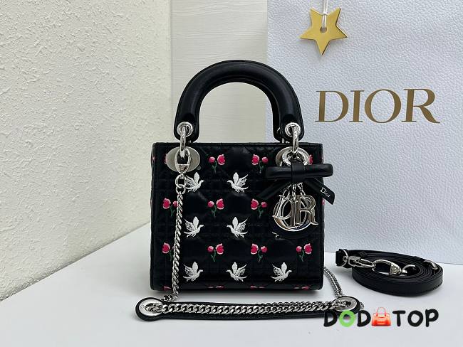 Dior Dioramour Mini Lady Bag with Chain black size 17cm - 1