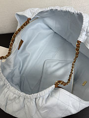 Chanel Coco Beach Shopping Tote Denim Light Blue Brown bag size 43x20x17cm - 3