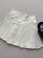 Dior Pleated Miniskirt white  - 4