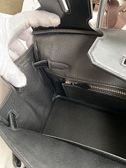Hermes birkin Box Leather black bag size 30x22x16cm - 4