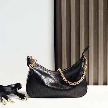 Gucci Lady Lunetta Chain shoulder bag black size 24x15x5cm