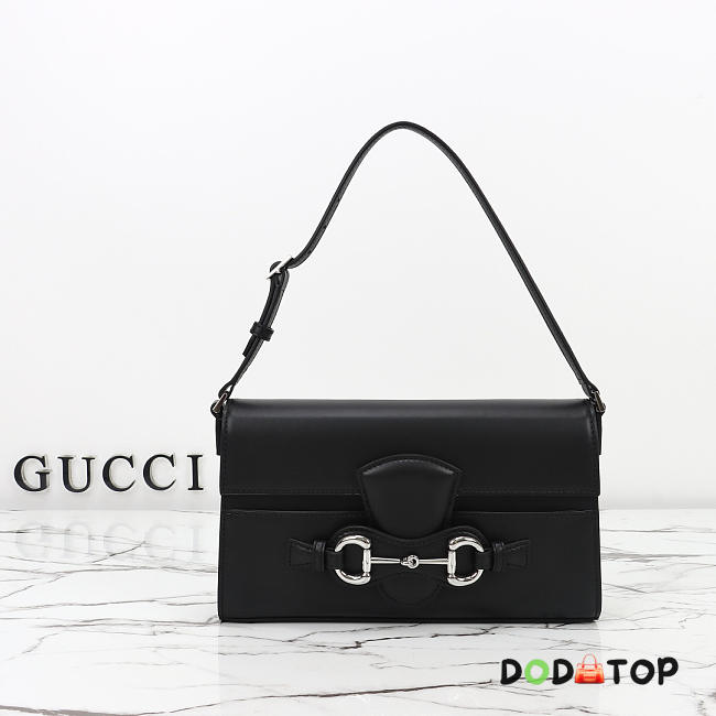 Gucci Horsebit Ristretto medium shoulder bag black size 2614.5×4.5cm - 1