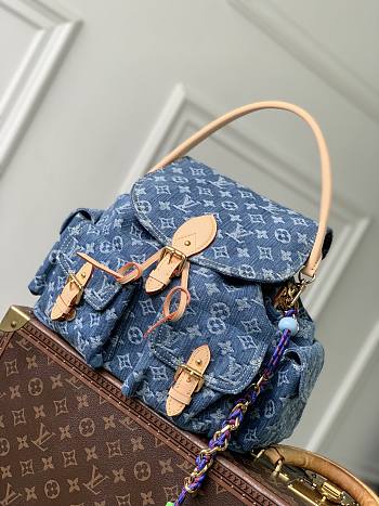 LV Montsouris Cargo Denim Rendez-Vous Backpack size 32 x 30.5 x 16