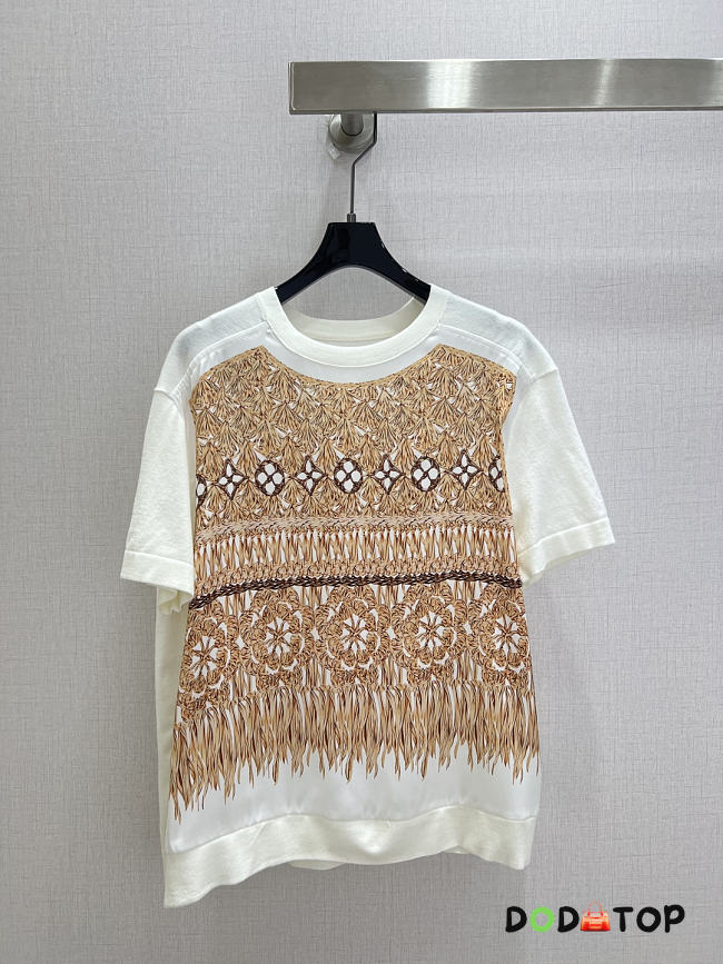 Louis Vuitton Woven Print Front Knit Top  - 1