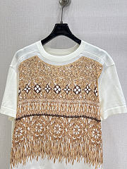 Louis Vuitton Woven Print Front Knit Top  - 3