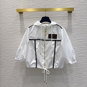 Louis Vuitton Lace Trim Hooded Parka white  - 1