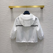 Louis Vuitton Lace Trim Hooded Parka white  - 5