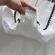 Louis Vuitton Lace Trim Hooded Parka white  - 2