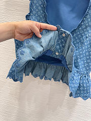 Louis Vuitton Monogram Denim Peplum Crop Top  - 6