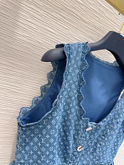 Louis Vuitton Monogram Denim Peplum Crop Top  - 5