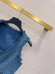 Louis Vuitton Monogram Denim Peplum Crop Top  - 4