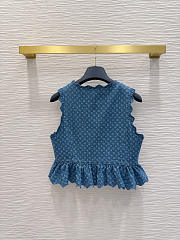 Louis Vuitton Monogram Denim Peplum Crop Top  - 3