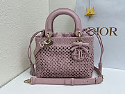 Dior Medium Lady Bag Pink Woven Calfskin bag size 24x21x12cm  - 1
