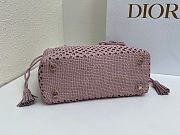 Dior Medium Lady Bag Pink Woven Calfskin bag size 24x21x12cm  - 5