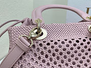 Dior Medium Lady Bag Pink Woven Calfskin bag size 24x21x12cm  - 6