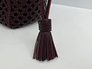 Dior Medium Lady Bag wine color Woven Calfskin bag size 24x21x12cm  - 6