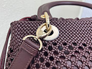 Dior Medium Lady Bag wine color Woven Calfskin bag size 24x21x12cm  - 5