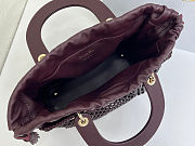 Dior Medium Lady Bag wine color Woven Calfskin bag size 24x21x12cm  - 3