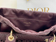 Dior Medium Lady Bag wine color Woven Calfskin bag size 24x21x12cm  - 2