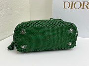 Dior Medium Lady Bag green Woven Calfskin bag size 24x21x12cm - 5