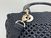 Dior Medium Lady Bag black Woven Calfskin bag size 24x21x12cm  - 4